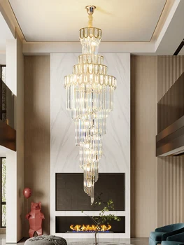 Хрустальная люстра Long K9, освещающая современный стиль, Большая гостиничная подвесная элегантная свадебная люстра класса люкс Lustre Cristal