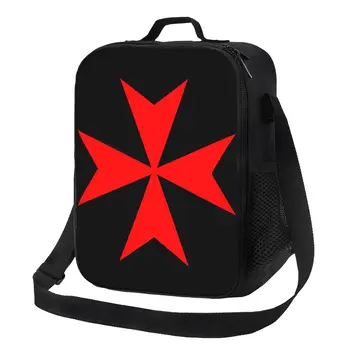 Утепленная сумка для ланча с Мальтийским рыцарским крестом для женщин Knights Templar Crusades Cooler, Термосумка для ланча, офис, Пикник, путешествия