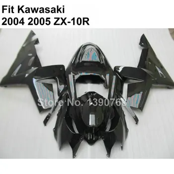 Горячая распродажа обтекателей для Kawasaki Ninja ZX10R 2004 2005 глянцевый черный ZX-10R 04 05 комплект обтекателей 7 подарков KO58