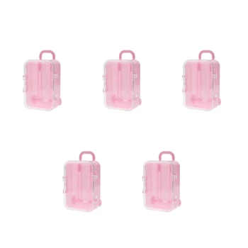 5X Розовый мини-дорожный чемодан на роликах Коробка конфет Индивидуальность Креативная свадебная коробка конфет чемодан на тележке