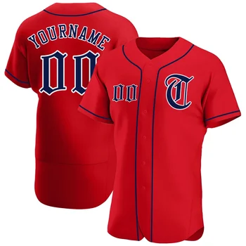 Изготовленный на Заказ Дизайн Бейсбольной Майки Напечатал Название Команды И Номер Красно-Синей Бейсбольной Рубашки В Стиле Хип-Хоп Уличный Стиль Софтбольная Форма Мужчины /Молодежь