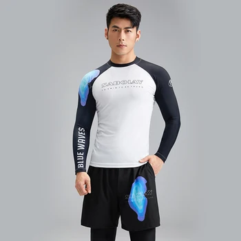 2023 Новые мужские модные раздельные купальники, Летний солнцезащитный крем UPF50 +, Быстросохнущий пляжный костюм для серфинга, Водные виды спорта, купальники для дайвинга