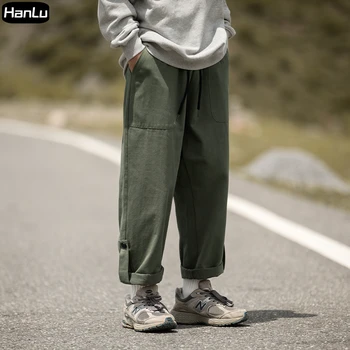 Мужской повседневный прямой трубчатый ткацкий станок для производства брюк для спецодежды, осенне-зимних новых модных японских уличных свободных брюк