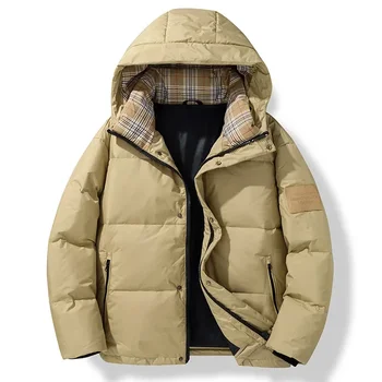 2023 Осень и зима Новый молодежный модный тренд Мужское пальто с капюшоном Повседневное хлопчатобумажное пальто