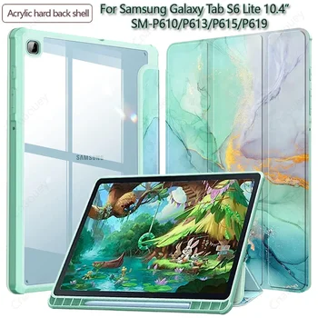 Для Samsung Galaxy Tab S6 Lite 10,4 дюймов SM-P610/P613/P615/P619 с Держателем S Pen Чехол Прозрачная Акриловая Задняя Крышка Планшета Funda