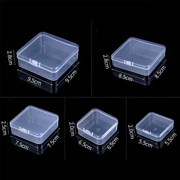 Полупрозрачная Упаковочная коробка Многофункциональный ящик для хранения Геометрическая Шкатулка для ювелирных изделий Удобный Квадратный футляр Водонепроницаемая Пластиковая коробка