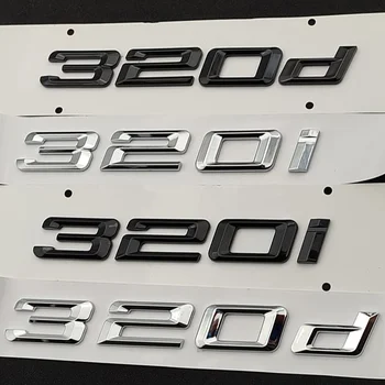 3d ABS Хромированный Черный Логотип 320i 320d Эмблема Багажника Автомобиля Буквы Для BMW 320i 320d Наклейка Значок G20 F30 E46 E90 F31 F34 Аксессуары