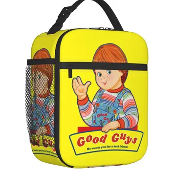 Детская игра Good Guys Изолированные Сумки для Ланча для Женщин Chucky Портативный Термоохладитель Bento Box School