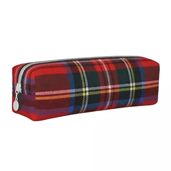 Клетчатый пенал Stewart Royal Modern Tartan, Рождественская коробка для ручек, сумка для девочек и мальчиков, большая емкость, школьный подарочный пенал для карандашей для студентов