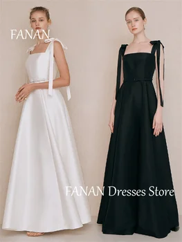 Вечерние платья без рукавов с обычными бретелями FANAN, Модные атласные Корейские свадебные Женские вечерние платья, платья для выпускного вечера