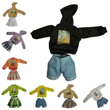1 комплект 30 см Кукла Кукольная одежда Одежда Игрушки Модная Повседневная кукольная одежда Зеленая Рубашка Юбка Костюм Кукольное платье Рождественский подарок