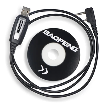 USB-кабель для программирования с компакт-диском Для Baofeng Uv-5r, 82, 888s, Uv-s9plus, Uv-13, 16, 17, 21 Pro, Q-k5, 5r Plus, Портативной рации