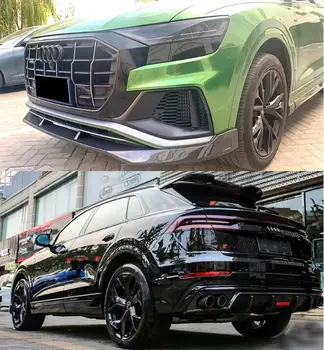 Обвес Для Audi Q8 SQ8 2018 2019 2020 2021 2022 Бампер Передние Разветвители Для Губ Задний Диффузор Спойлер Из Настоящего Углеродного Волокна